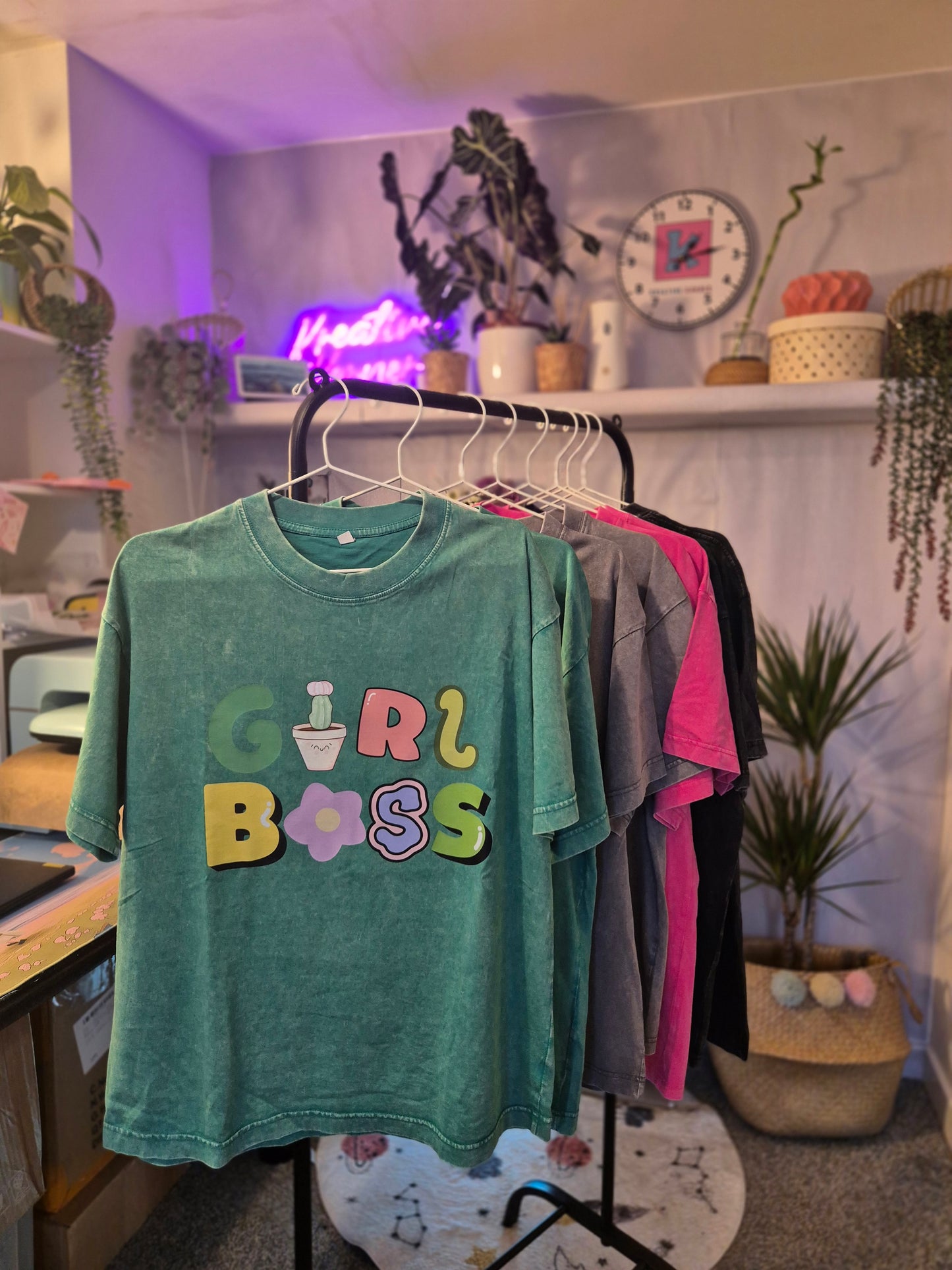 Girl Boss Oversized T-shirt Retro Washed