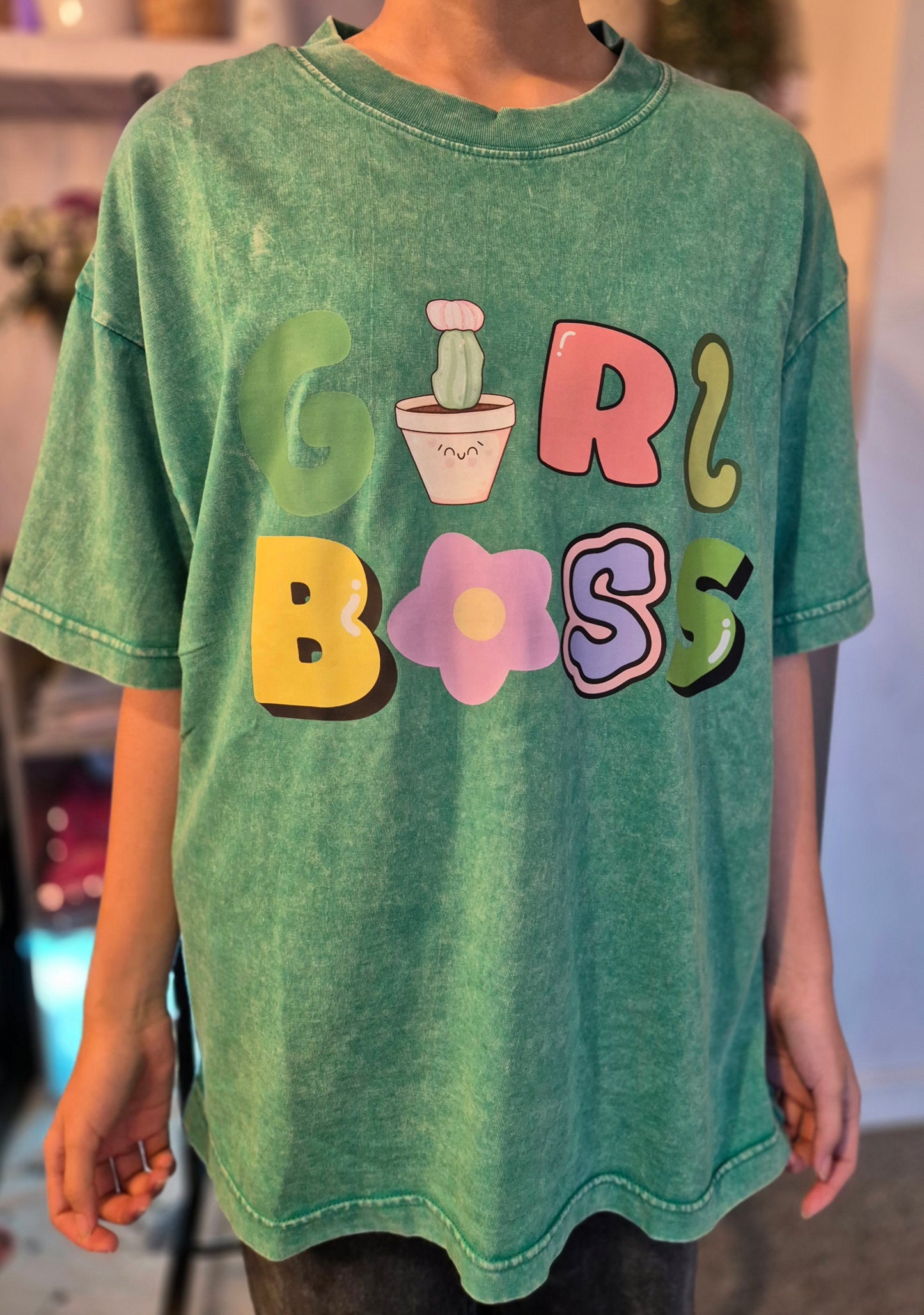 Girl Boss Oversized T-shirt Retro Washed