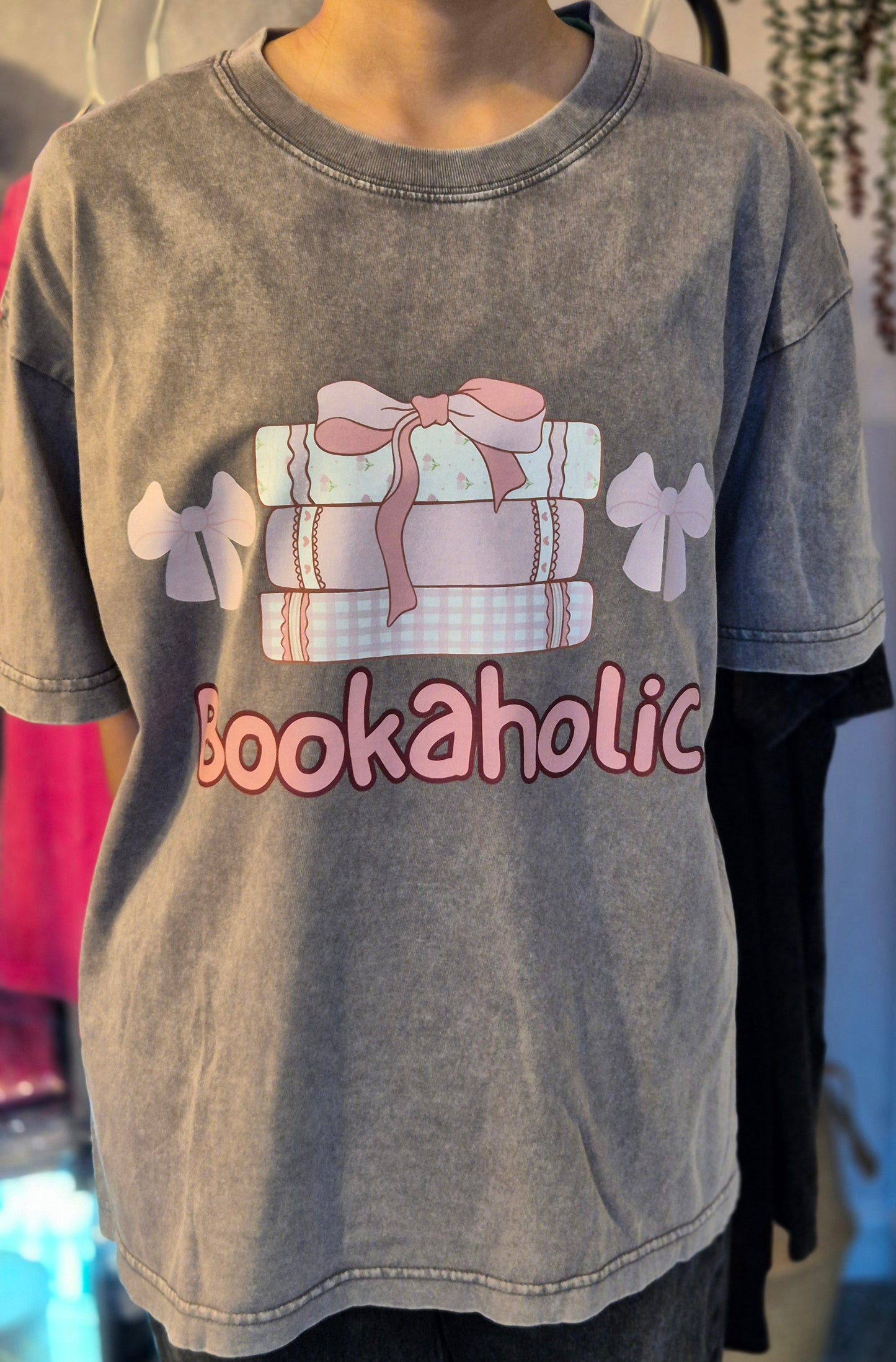 Bookaholic Oversized T-shirt Retro Washed