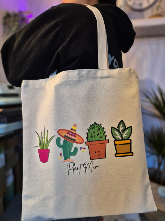 Plant Mum (4 Plants) Tote Bag size in cm 35Wx40H