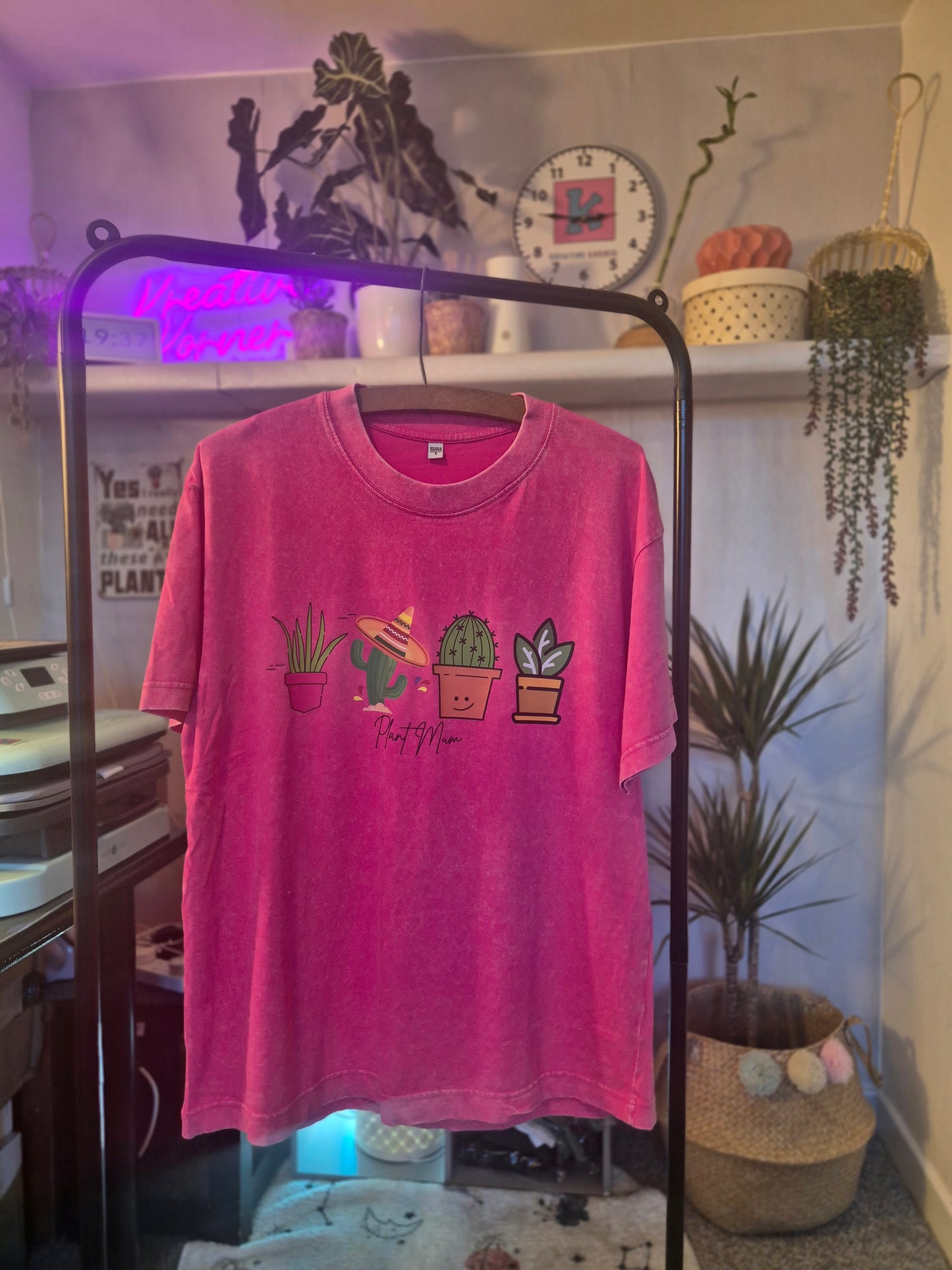 Plant Mum Oversized Retro Washed T-Shirt