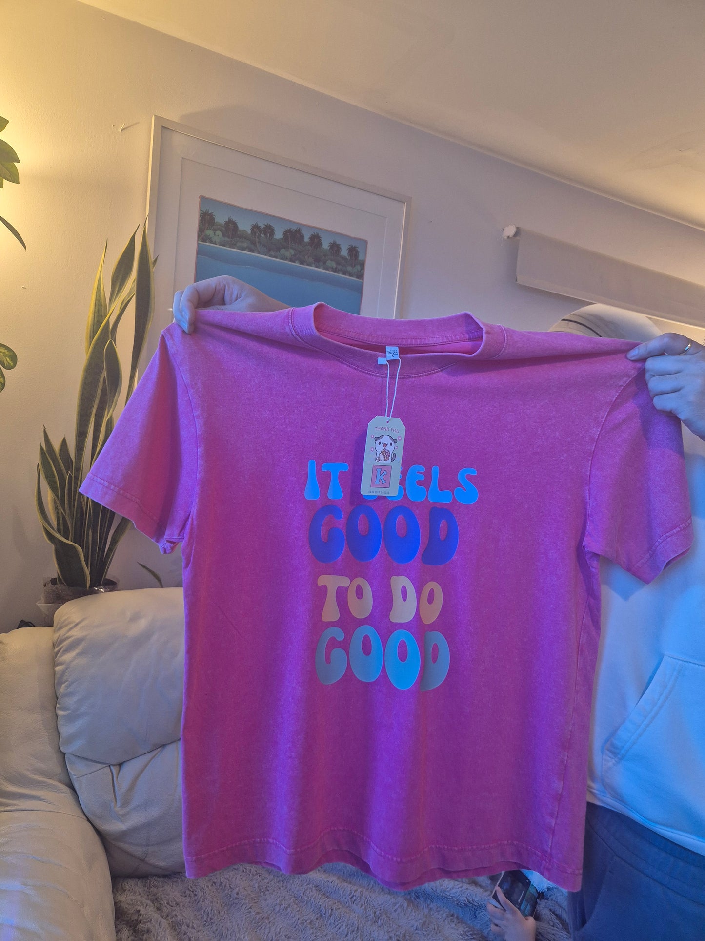 It Feels Good to Do Good Oversized Retro Washed T-shirt