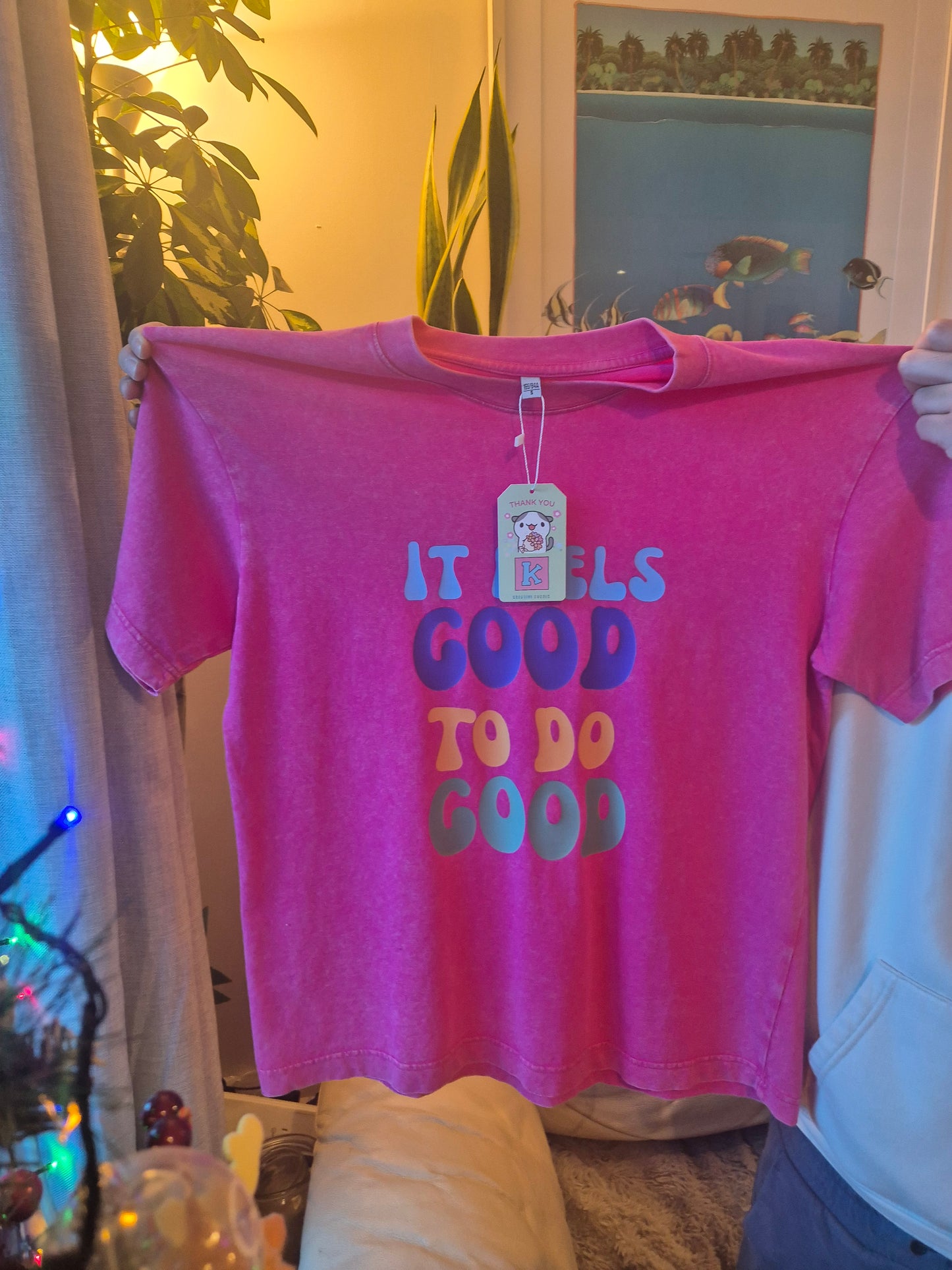 It Feels Good to Do Good Oversized Retro Washed T-shirt