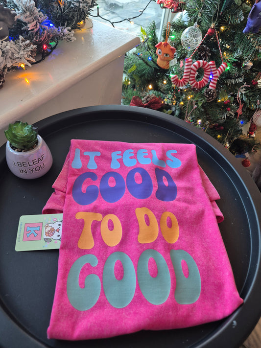 It Feels Good to Do Good Oversized Retro Washed T-shirt