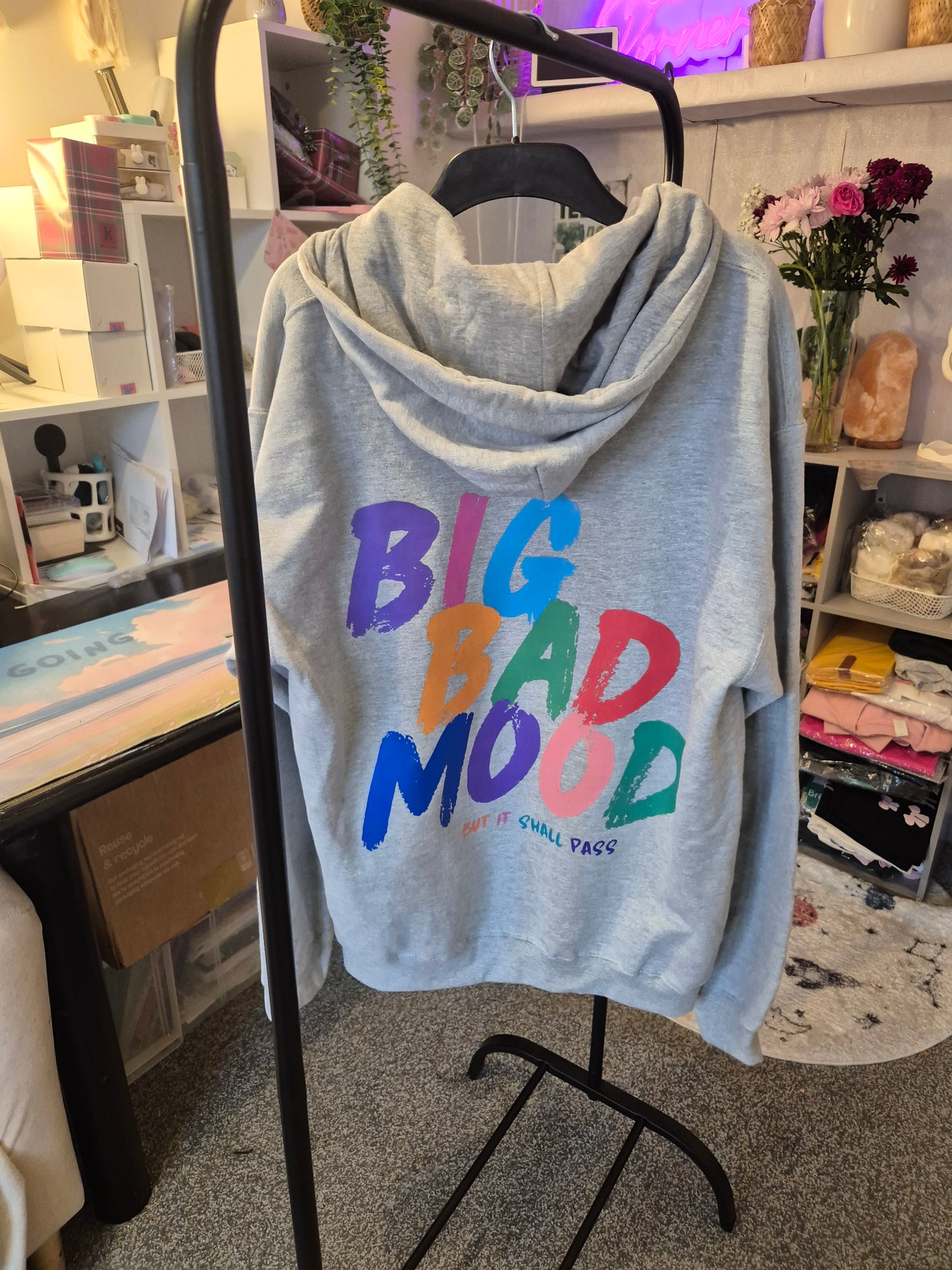 Big Bad Mood Unisex Hoodie in Gray