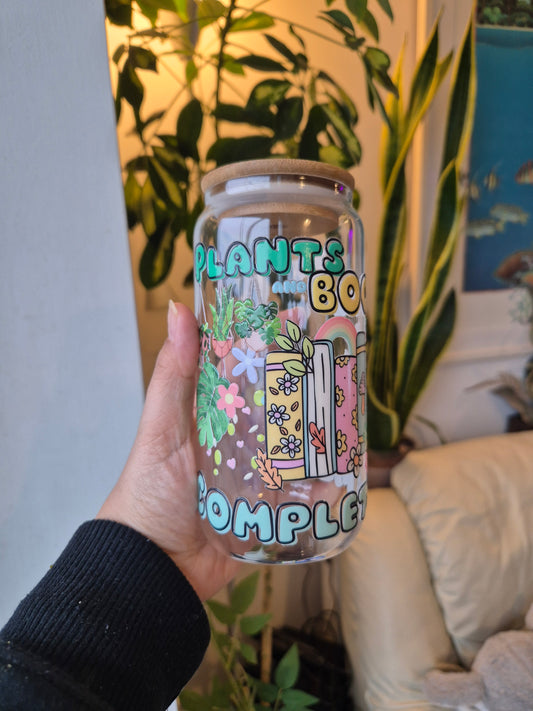 Plants and Books Glass Can 550ml