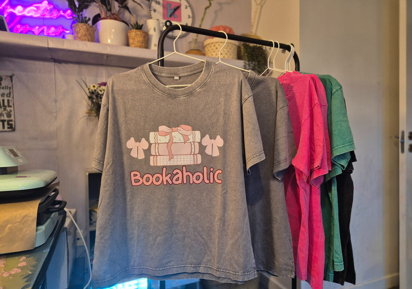 Bookaholic Oversized T-shirt Retro Washed